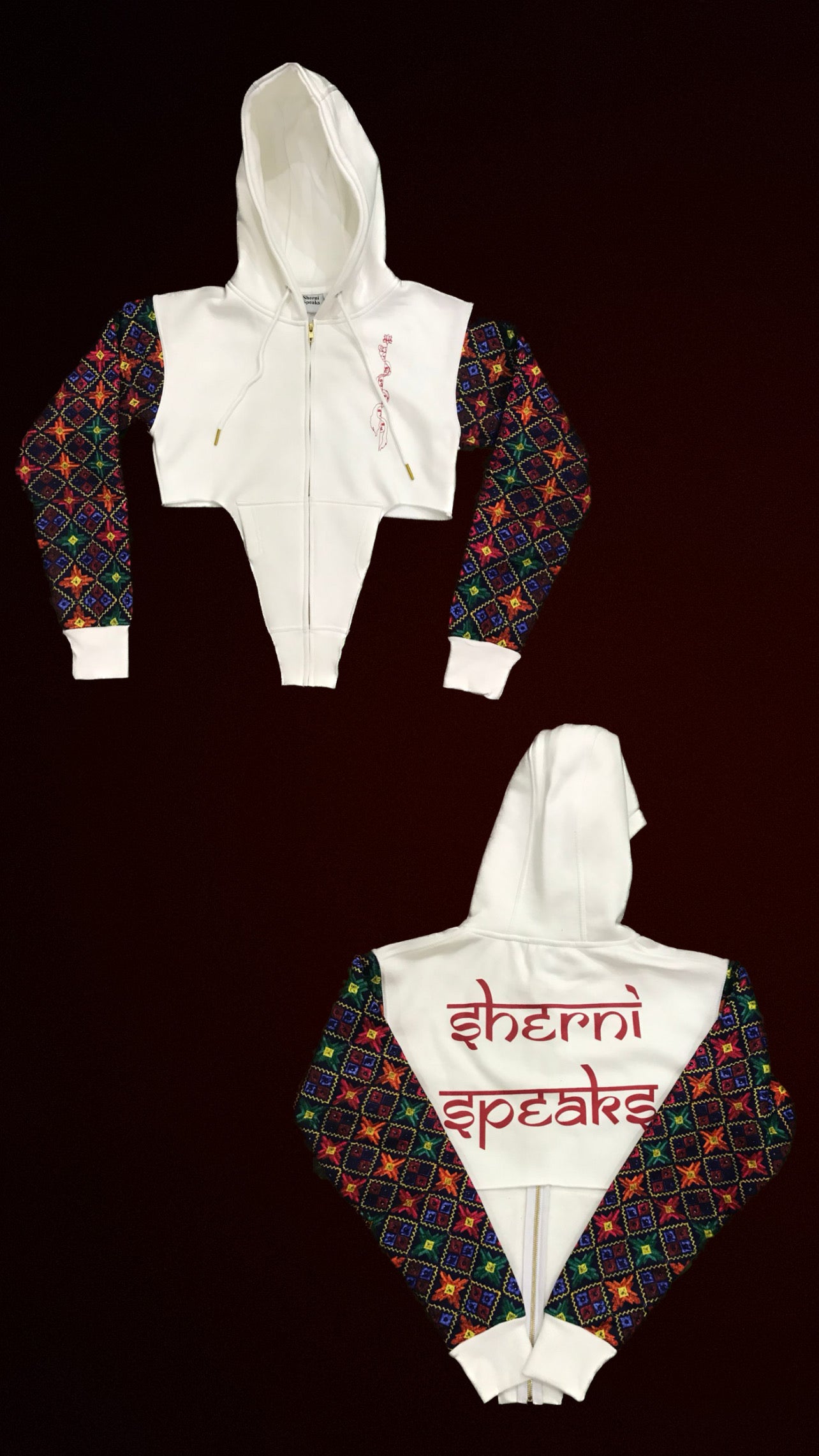 Sherni Speaks White Zipped Crop (Womens)