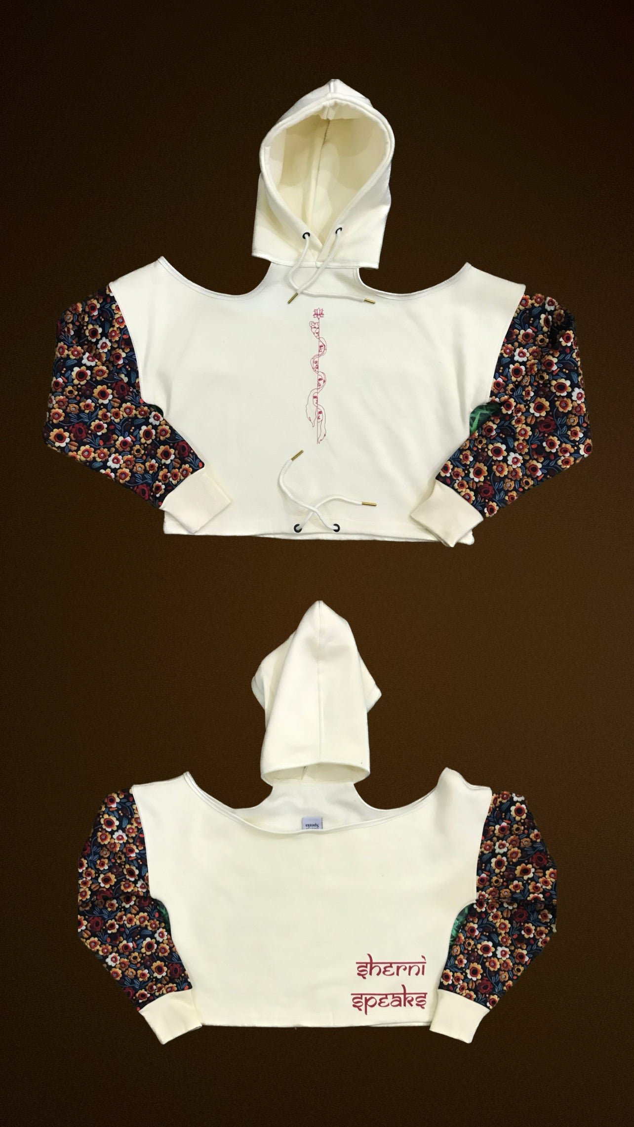 Sherni Speaks Open Back Crop Hoodie (Womens)