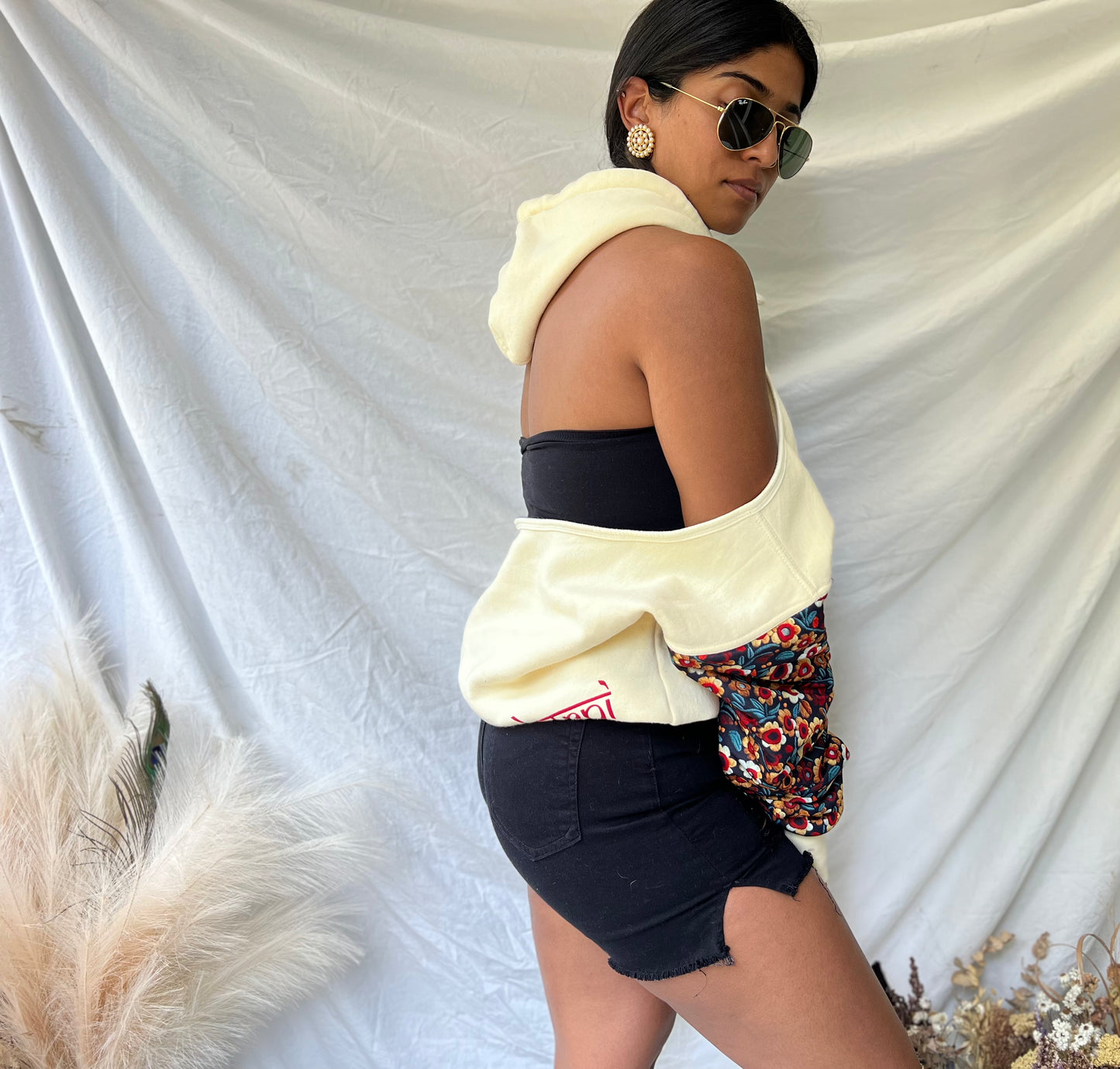 Sherni Speaks Open Back Crop Hoodie (Womens)