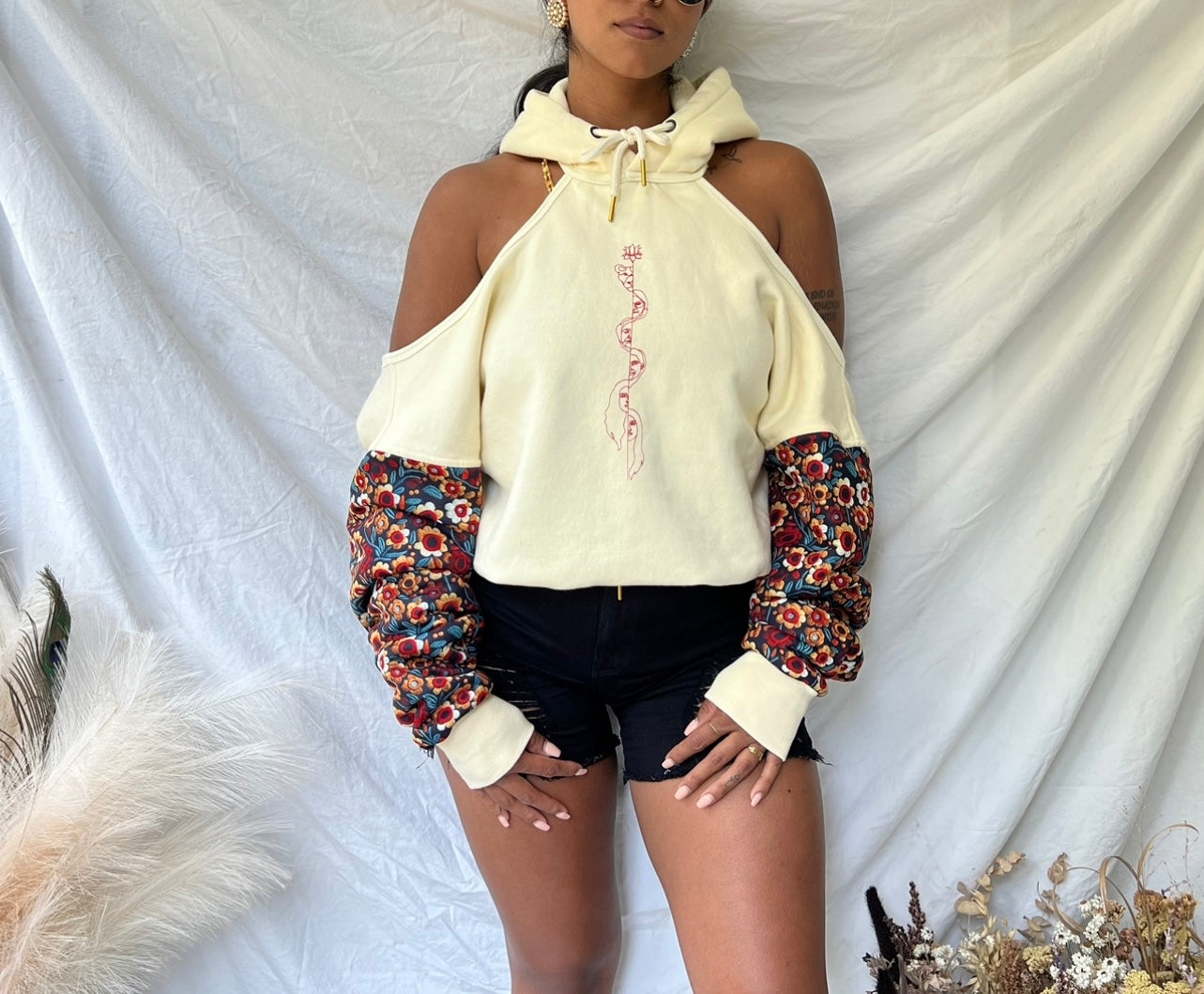 Sherni Speaks Open Back Crop Hoodie (Womens)